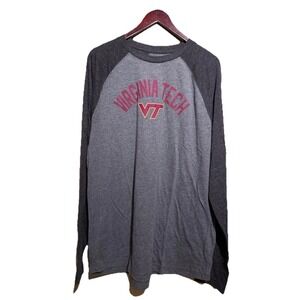 Virginia Tech Hokies Long Sleeve Shirt Gray Raglan Captivating Size XL NWOT